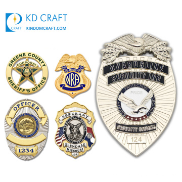 High quality personalized custom metal zinc alloy embossed 3d enamel military sheriff security chaplain badge